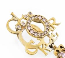 Ezüst (Ag) "Harald Glööckler - Pompöös" koronás medál, jelzett, h: 5,5 cm, bruttó: 15,4 g