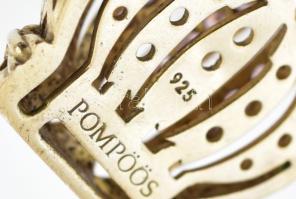 Ezüst (Ag) "Harald Glööckler - Pompöös" koronás medál, jelzett, h: 5,5 cm, bruttó: 15,4 g