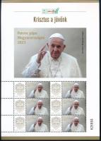 2023 Ferenc pápa Magyarországon személyes bélyeg kisív