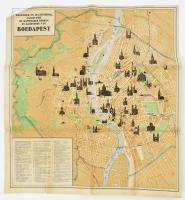 cca 1940 Plattegrond van Boedapest, de Hoofstad en Residentie van Hongarije / Budapest térképe, háto...