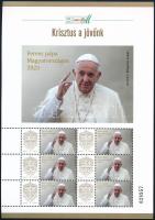 2023 Ferenc pápa Magyarországon személyes bélyeg kisív