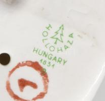 Hollóházi porcelán ülő akt, kézzel festett, jelzett, hibátlan 21x12,5 cm