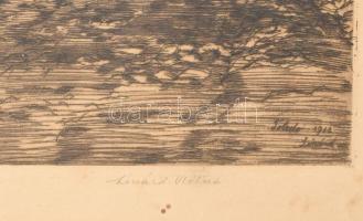 Lénárd Lévy Róbert (1879-1936): Toledo. Rézkarc, papír. Jelzett. Lap széle kissé sérült. Fakeretben....