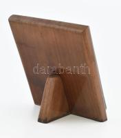 Lenin alumínium plakett, fa lapra applikálva, támasztható, kopással, jelzés nélkül, 21x16 cm, m: 18 ...