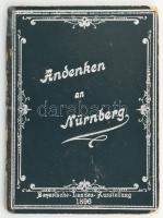1896 Andenken an Nürnberg, Bayerische-Landes-Ausstellung. Színes, litografált leporelló album 6 db képpel. Dekoratív, ezüstözött kartonborítóval, kissé sérült, javított gerinccel, 15x11 cm