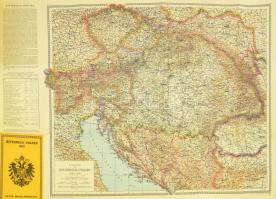 Österreich-Ungarn 1914, 1:1,500.000, Freytag - Brendt 1914-es kiadású térképének modern, reprint kia...