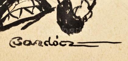 Bardócz Árpád (1882-1938): Csatajelenet. Tus, papír. Jelzett. "Politikai Magyarország" Sze...