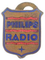~1930. Philips Rádió részben zománcozott bronz gomblyukjelvény Dr. Bossányi Budapest gyártói jelzéssel (20x17mm) T:AU