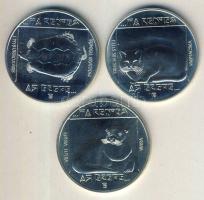 1985. 200Ft Ag 3klf db "Természetvédelem-vidra, vadmacska, mocsári teknős" T:BU