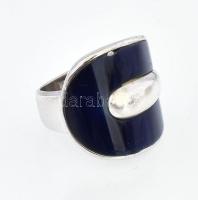 Ezüst (Ag) modern gyűrű, jelzett, kis hibákkal, méret: 51, bruttó: 10,1 g