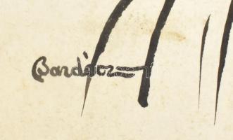 Bardócz Árpád (1882-1938): Bakócz Tamás (1442-1521) bíboros portréja. Tus, papír. Jelzett. Foltos. 2...