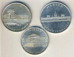 1956. 10Ft + 20Ft + 25Ft Ag "10 éves a Forint" sor T:2