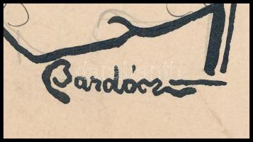 Bardócz Árpád (1882-1938): Albert magyar király portréja. Ceruza, tus, papír. Jelzett. Kissé foltos....