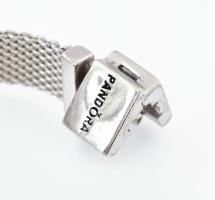 Ezüst (Ag) karkötő Pandora charmokkal, h: 17,5 cm, bruttó: 17,8 g