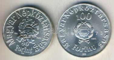 1973. 50Ft Ag + 100Ft Ag "Petőfi" pár T:BU