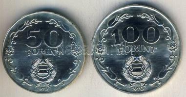 1970. 50Ft Ag + 100Ft Ag "Felszabadulás" pár T:BU
