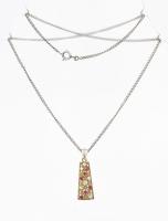 Ezüst (Ag) pancer nyaklánc szintetikus rubinnal díszített medállal, jelzett, h: 44 cm, bruttó: 5,9 g