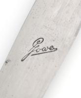 Gowe alpakka kés és villa szett, 5-5 darab, jelzéssel, szép állapotban, h: 21-24,5 cm