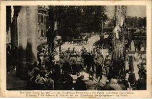 1918 Pöstyén, Piestany; Őfensége Ferenc Salvátor lovassági tábornok fogadtatása a Pro Patria hadikórház felavatásánál / WWI Austro-Hungarian K.u.K. military, welcome of Archduke Franz Salvator of Austria for the inauguration of the military hospital in Piestany + "Rotes Kreuz Kriegsspital in Pöstyén V. Gruppe" (fl)