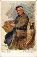 Wien, Vienna, Bécs; Wiener Greißler / Austrian folklore, Viennese types. C.H.W. VIII/2. 2602. Wiener Künstler Grüsse s: J. E. Hörwarter (EK)