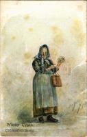 Wien, Vienna, Bécs; Wiener Typen, Kartenaufschlägerin / Austrian folklore, Viennese types. B.K.W.I. 952-1. (fl)