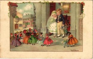 1941 Children art postcard, wedding, dolls s: Pauli Ebner (fl)