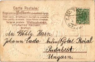 Tyrolean folklore. Art Nouveau, floral, Emb. litho (EK)