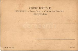 Cupids with roses, letter and Dachshund dog. M.M. Nr. 160. (EK)