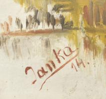 Janka jelzéssel: Táj. Olaj, karton. 31x20 cm