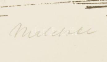 Helmut Maletzke (1920-2017): Unter den Linden, Berlin. Nyomat, papír. Jelzett. 18,5x34 cm