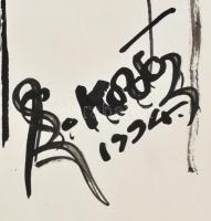 Cs. Kovács László (1929-2001): Kalligráfia. Tus, papír, jelzett, 29,5×38 cm