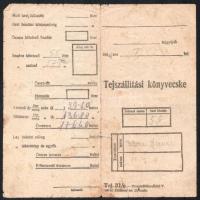cca 1880-1950 vegyes papírrégiség tétel, össz. 4 db: 1920 származási lap kocsivezető részére, Budape...