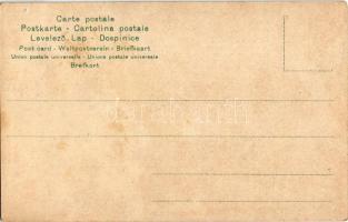 Lady art postcard, romantic couple