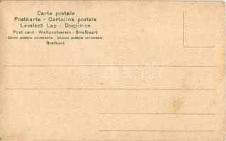 Lady art postcard, romantic couple (EK)