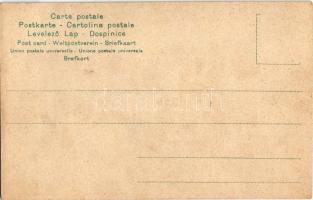 Lady art postcard, romantic couple