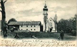 1900 Judenstein bei Hall in Tirol (Rinn) - In 1671, the blood libel cult of Anderl von Rinn emerged, and a church was built around a rock where a child (Anderl, Little Andrew) allegedly had been murdered by Jews in a ritual murder, thus the name of the place
