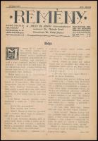 1917 Remény. A Mult és Jövő közreműködésével szerkeszti Dr. Molnár Ernő. Főmunkatárs Dr. Patai Józse...