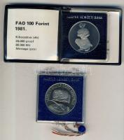 1980. 100Ft "Szovjet-magyar közös űrrepülés" T:PP Eredeti, plombált MNB plasztiktokban! + 1981. 100Ft "FAO" T:PP Eredeti tokban, tanúsítvánnyal!