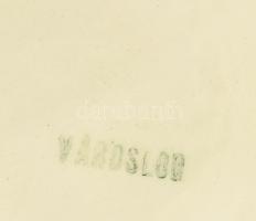 Antik Városlőd váza, virágmintás, jelzéssel, kopott, m: 36 cm