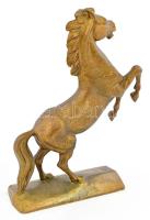 Ágaskodó ló figura, tömör bronz, tüziaranyozott, jelzés nélkül, szép állapotban, m: 26,5 cm