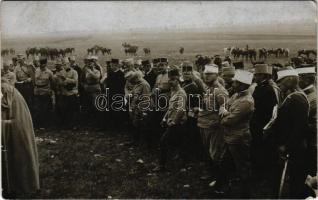 1914 Osztrák-magyar katonák csoportja / WWI Austro-Hungarian K.u.K. military, group of soldiers. Schäffer Ármin udvari fényképész (Budapest) photo (szakadások / tears)