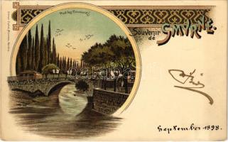 1898 (Vorläufer) Izmir, Smyrne; Pont des Caravanes / bridge. Ottmar Zieher Art Nouveau, litho (small tear)
