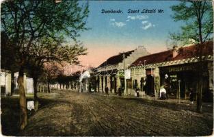 1915 Dombóvár, Szent László tér, Spitzer üzlete (kopott sarkak / worn corners)