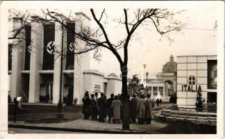 1941 Budapest XIV. Városliget, Budapesti Nemzetközi Vásár, Német Gazdaság Tájékoztató Irodája, Italia pavilon, horogkereszt, swastika + So. Stpl. (EK)