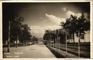 1943 Kolozs, Kolozs-sósfürdő, Kolozsfürdő, Cojocna; Sétatéri részlet / spa, promenade (vágott / cut)