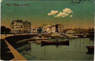 1915 Vigo, Bajada al muelle / pier, docks (EK)