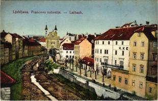 Ljubljana, Laibach; Francovo nabrezje / embankment, railway tracks (EK)