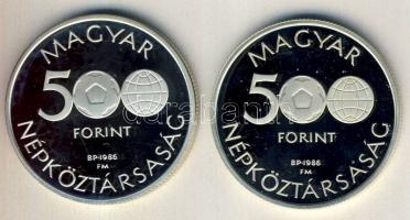 1986. 500Ft Ag + 500Ft Ag "Labdarúgó VB" pár T:PP