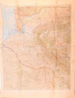 1942 Románia, Erdély, Moldova, Dobrudzsa térképe 80x100 cm Honvéd térképészeti Intézet Hajtásnyomokkal
