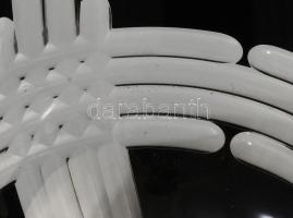 Ajka kristály nagy méretű kínáló, minimális kopottsággal, címkével jelölt, d: 25 cm, m: 15 cm